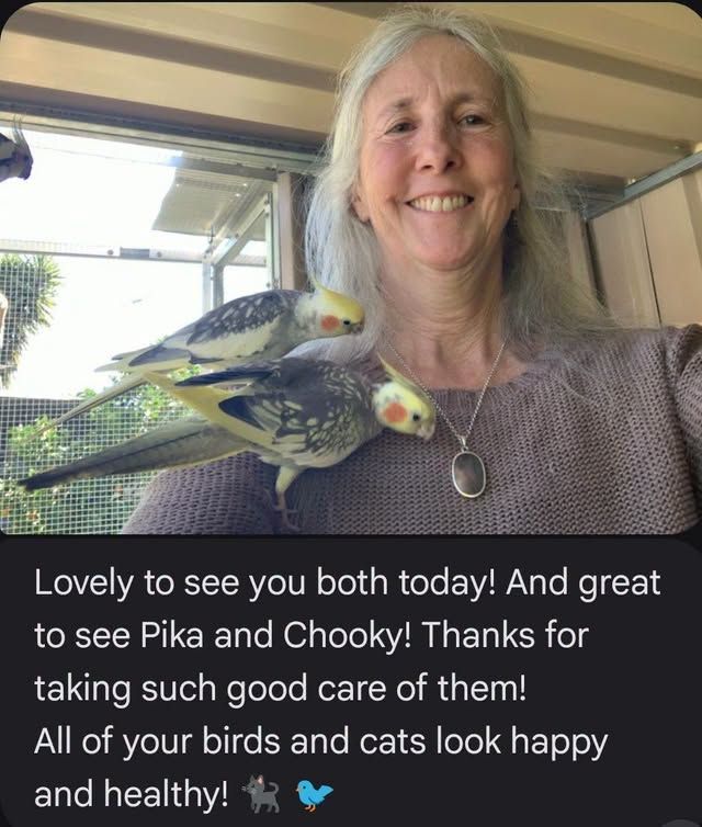 Celia visiting Pika and Chooky at the sanctuary